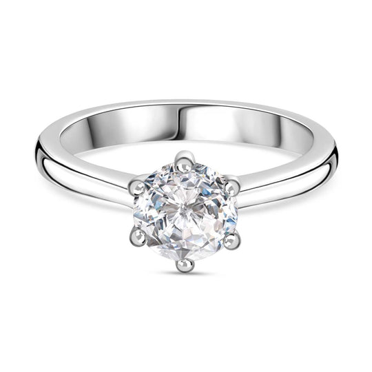 100 Facetten Moissanit Ring 925 Silber Gelbgold Vermeil (Größe 20.00) ca. 1,01 ct