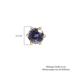 Lab-Created Alexandrit Ohrringe, 925 Silber Gelbgold Vermeil, ca. 1.38 ct