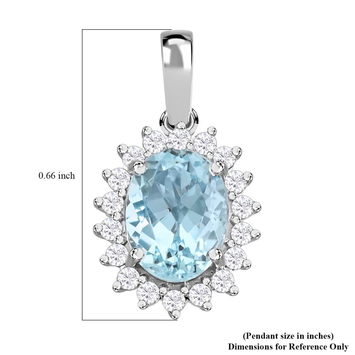 Iliana AAA Santamaria Aquamarin, Weißer Diamant AGI zertifiziert Anhänger 750 Gold ca. 1.40 ct