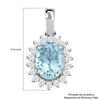 Iliana AAA Santamaria Aquamarin, Weißer Diamant AGI zertifiziert Anhänger 750 Gold ca. 1.40 ct