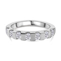 Moissanit Ring, 925 Silber platiniert, (Größe 18.00) ca. 0.71 ct