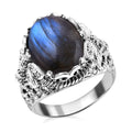 Labradorit Ring 925 Silber (Größe 16.00) ca. 12,15 ct