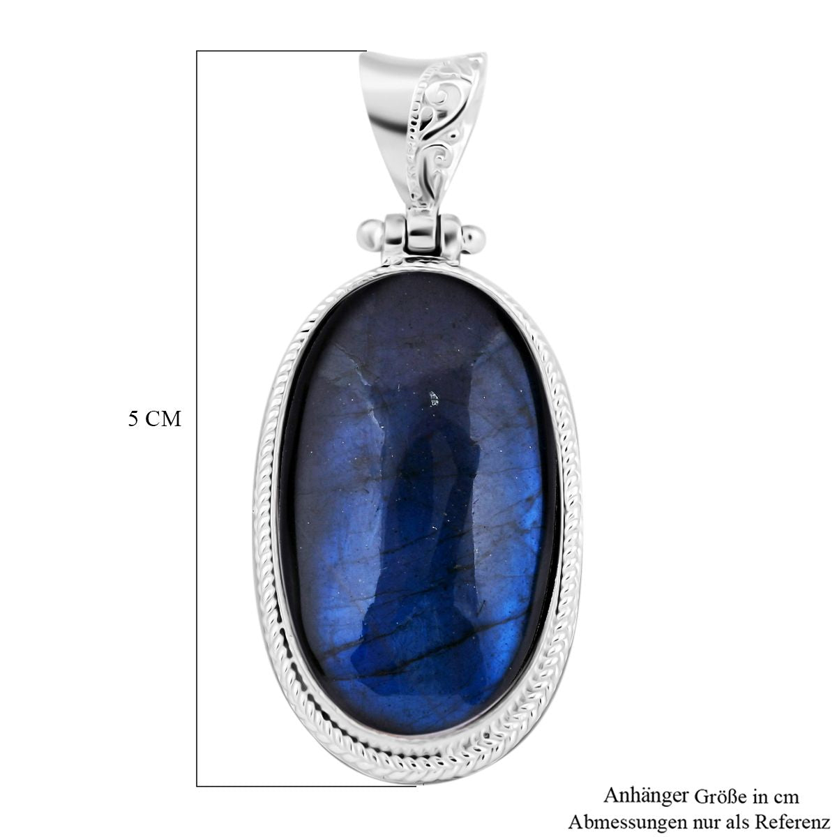 AAA Labradorit Anhänger 925 Silber ca. 39.04 ct