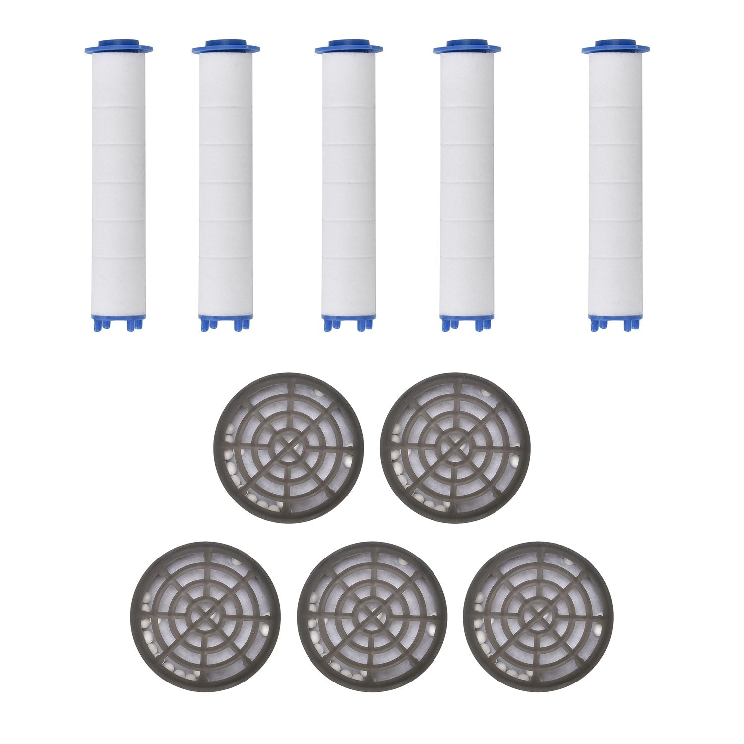 5er-Set Austauschbare Wasserfilter,  Weiß und Schwarz, ABS,10cm Filterelement, 5.5cm Filterbox