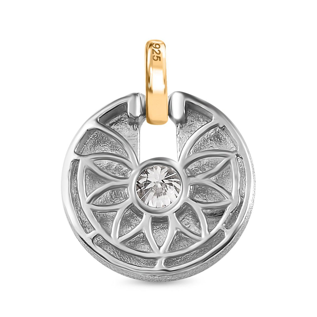 Moissanit Anhänger 925 Silber Zweifarbige Beschichtung ca. 0,44 ct.