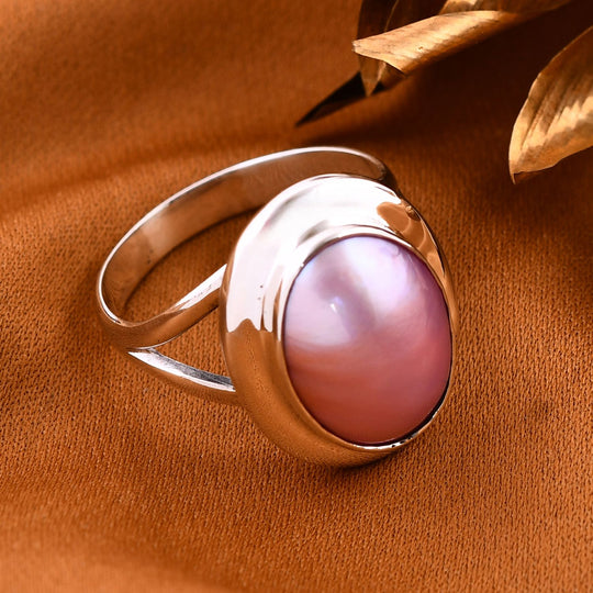 Royal Bali - Rosa Mabe Perle Ring 925 Silber