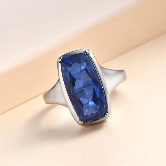 Ceylon Farbe Quarz Ring Edelstahl ca. 5,94 ct