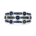 Blaue Diamant ring, 925 Silber platiniert, (Größe 16.00) (10-15 Werktage Lieferzeit) ca. 0.20 ct