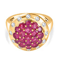 Afrikanischer Rubin (Fissure gefüllt) Ring 925 Silber Gelbgold Vermeil (Größe 19.00) ca. 3,59 ct