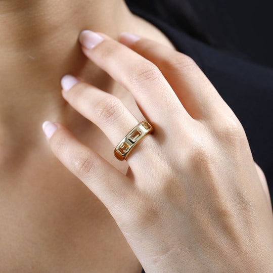 Citrin Ring 925 Silber Gelbgold Vermeil ca. 1.66 ct