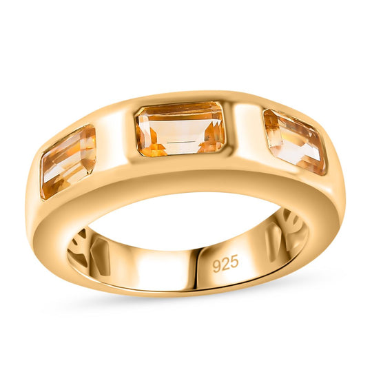 Citrin Ring 925 Silber Gelbgold Vermeil ca. 1.66 ct