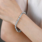 Weißer Diamant Armband ca. 19 cm 925 Silber platiniert ca. 1.50 ct