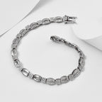Weißer Diamant Armband ca. 19 cm 925 Silber platiniert ca. 1.50 ct