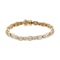 Weißer Diamant P Armband ca. 19 cm 925 Silber Gelbgold Vermeil ca. 1.50 ct