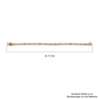 Weißer Diamant P Armband ca. 19 cm 925 Silber Gelbgold Vermeil ca. 1.50 ct