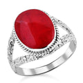 Koralle Ring 925 Silber (Größe 17.00)