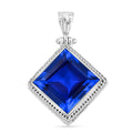 Royal Bali Kollektion - Blauer ceylonfarbener Saphir Triplett Quarz Anhänger - 18,84 ct.