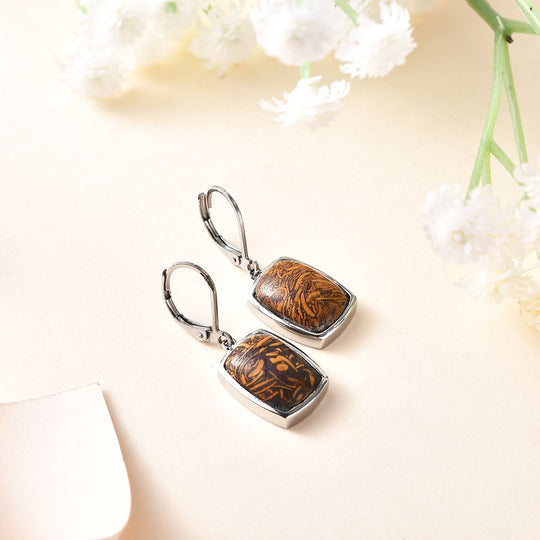 Lila Türkis Ohrringe  Edelstahl ca. 11.49 ct
