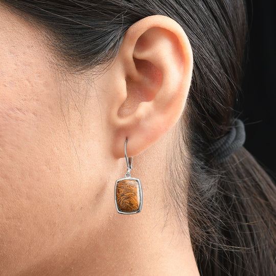 Lila Türkis Ohrringe  Edelstahl ca. 11.49 ct