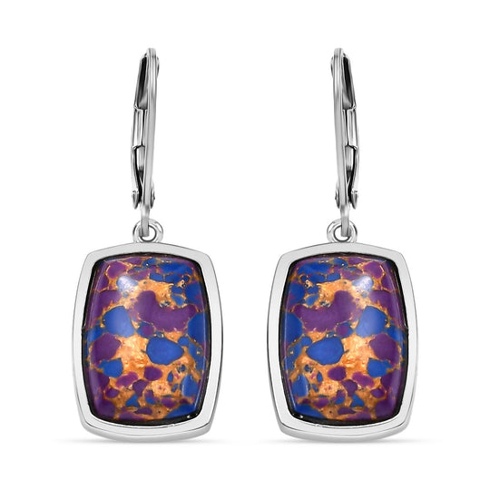 Lila Türkis Ohrringe  Edelstahl ca. 11.49 ct