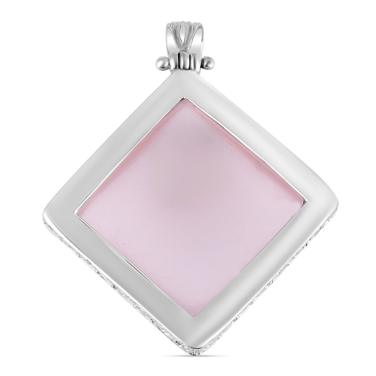 Royal Bali - Rosenquarz Anhänger, 925 Silber ca. 76.43 ct