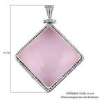 Royal Bali - Rosenquarz Anhänger, 925 Silber ca. 76.43 ct
