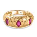 Afrikanischer Rubin (Fissure gefüllt) Ring, 925 Silber Gelbgold Vermeil, (Größe 21.00) ca. 1.09 ct