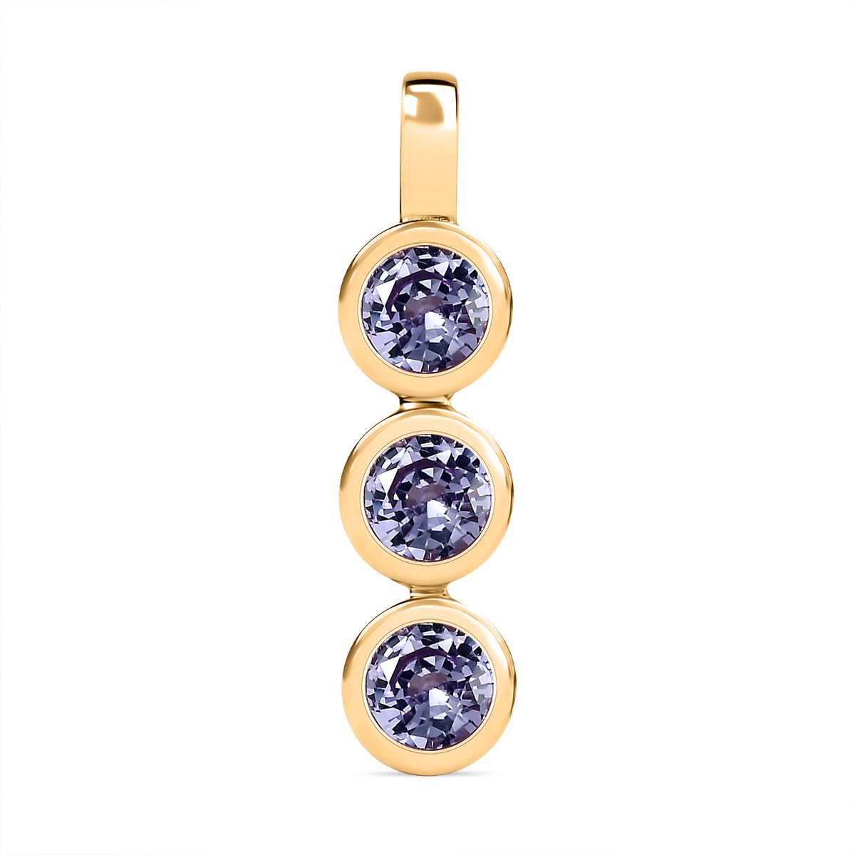 Labor erstellt Alexandrit Anhänger 925 Silber Gelbgold Vermeil ca. 2,01 ct.