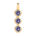 Labor erstellt Alexandrit Anhänger 925 Silber Gelbgold Vermeil ca. 2,01 ct.