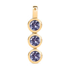 Labor erstellt Alexandrit Anhänger 925 Silber Gelbgold Vermeil ca. 2,01 ct.