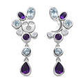 GP Celestial Dream Kollektion - Afrikanische Amethyst, himmelblaue Topas, Zirkon und Kanchanaburi blaue Saphir-Ohrringe - 4,96 ct.