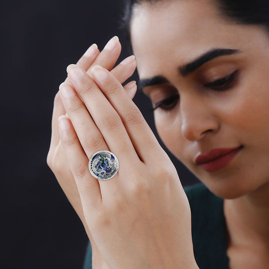 Abalone Muschel Ring 925 Silber (Größe 17.00) ca. 0,01 ct