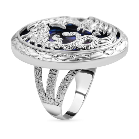 Abalone Muschel Ring 925 Silber (Größe 17.00) ca. 0,01 ct
