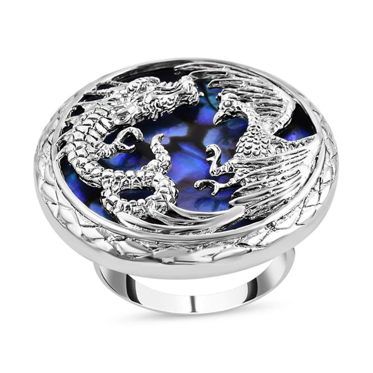 Abalone Muschel Ring 925 Silber (Größe 17.00) ca. 0,01 ct