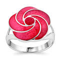 Royal Bali - Koralle Ring, 925 Silber (Größe 16.00)
