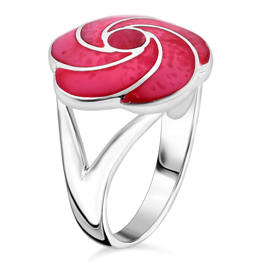 Royal Bali - Koralle Ring, 925 Silber