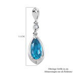 Capri Blau Quarz Triplette, Weißer Zirkon Ohrringe 925 Silber rhodiniert ca. 4,22 ct.