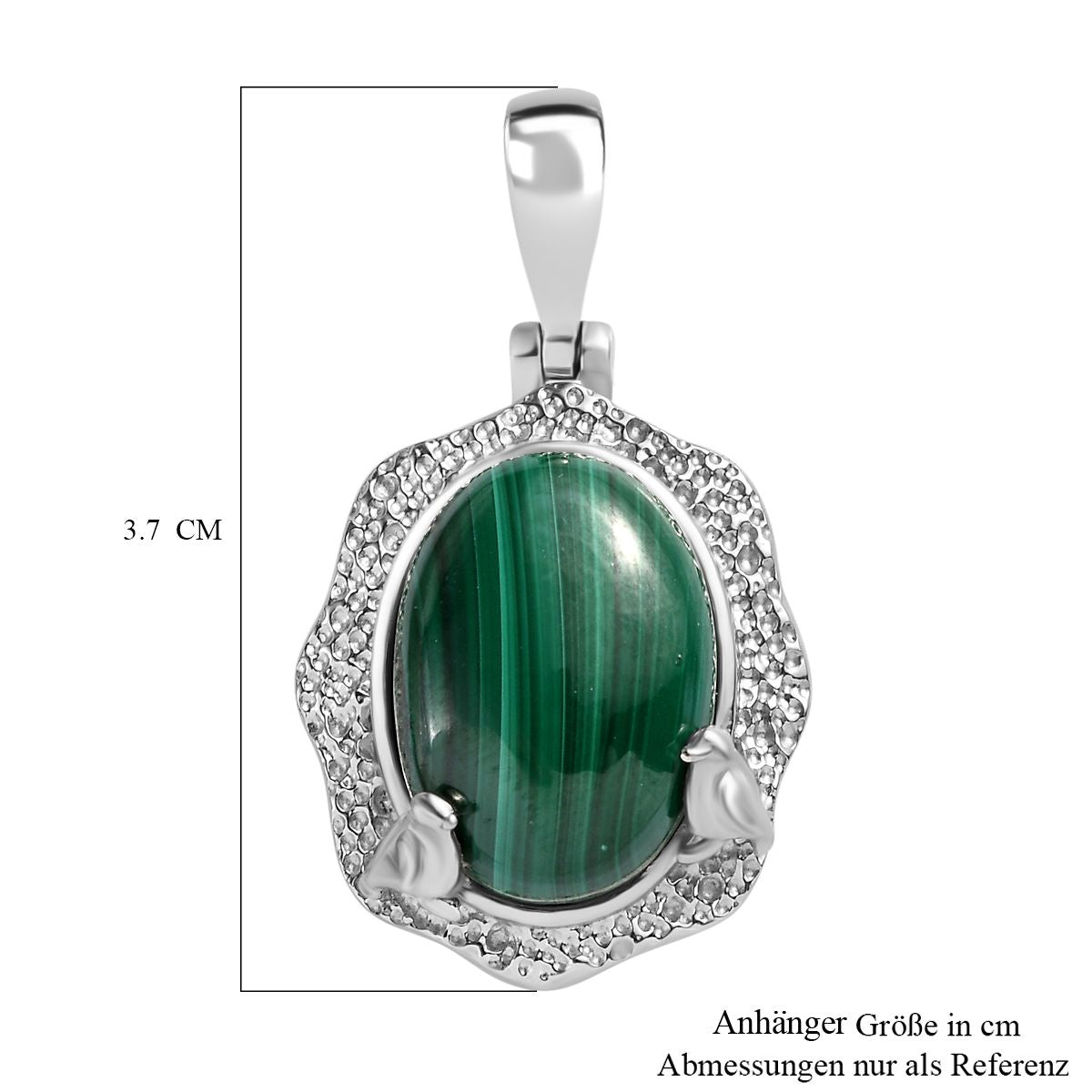 Malachit Anhänger  Edelstahl ca. 20.65 ct