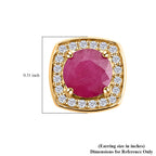 LUXORO zertifizierte und geprüfte AAA natürliche Mosambik Rubin und I2 Diamant Halo Ohrringe in 417 Gold - 2,15 ct.