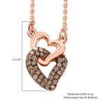 Giuseppe Perez Kanchanaburi Blauer Saphir, Natürlicher Champagner Diamant Halskette ca. 45 cm 925 Silber Roségold Vermeil ca. 0,28 ct.