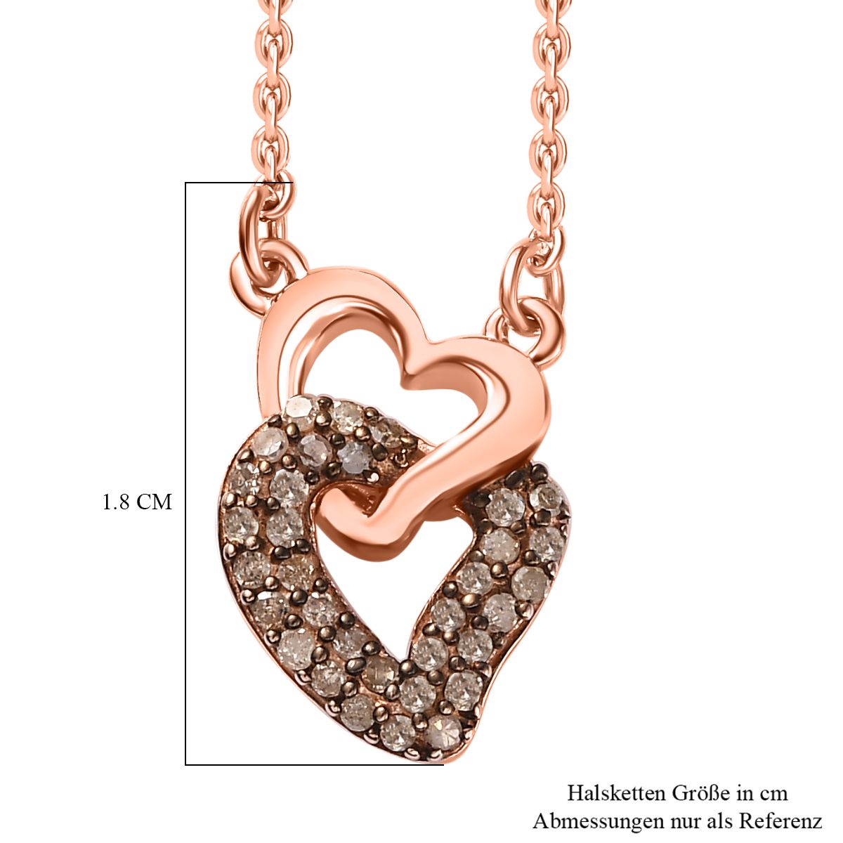 Giuseppe Perez Kanchanaburi Blauer Saphir, Natürlicher Champagner Diamant Halskette ca. 45 cm 925 Silber Roségold Vermeil ca. 0,28 ct.