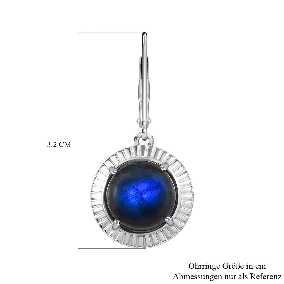 Labradorit Ohrringe Messing ca. 7.25 ct