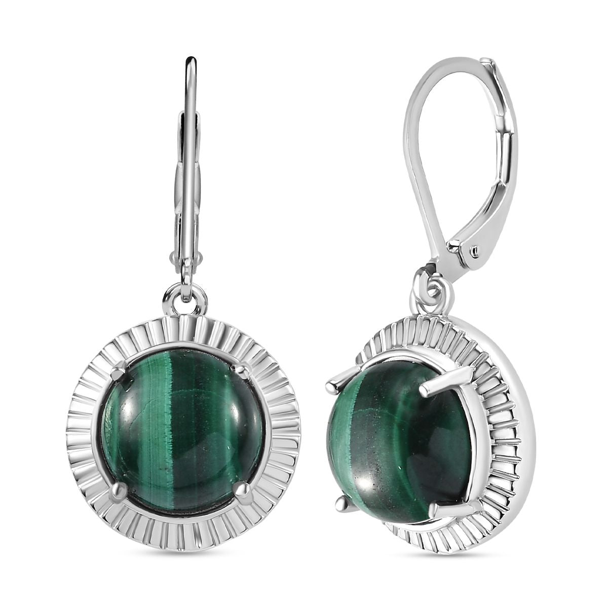Malachit Ohrringe Messing ca. 10.09 ct