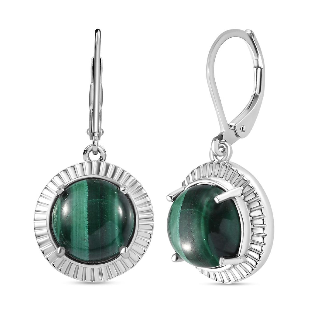 Malachit Ohrringe Messing ca. 10.09 ct