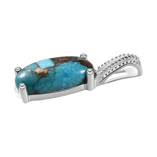 Grüner Türkis Anhänger 925 Silber ca. 4.52 ct