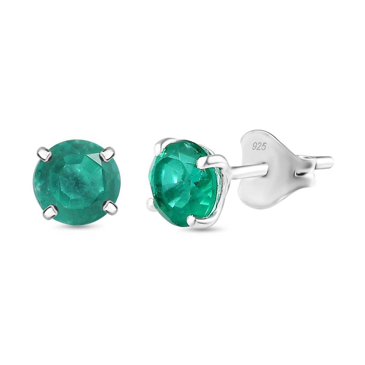 Smaragd-Triplette-Quarz Ohrringe 925 Silber ca. 1,97 ct.