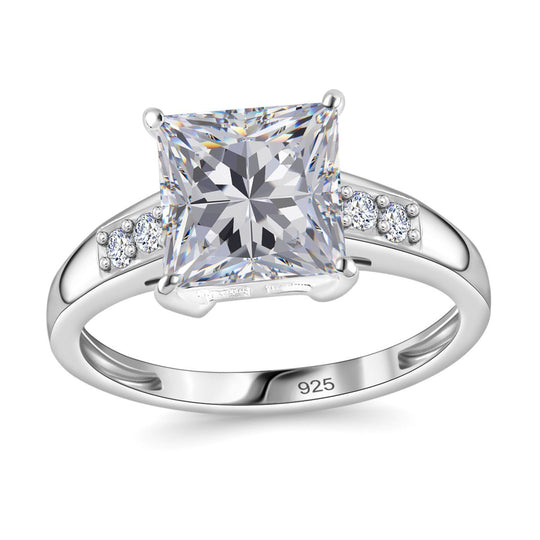 LUSTRO STELLA - Weißer Zirkonia Ring, 925 Silber, (Größe 20.00)