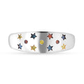 Roter Diamant P, Blauer Diamant Ring, 925 Silber platiniert (Größe 20.00), ca. 0.14 ct