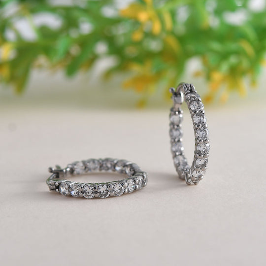 Weißer Zirkonia Ohrringe  Edelstahl ca. 5.62 ct