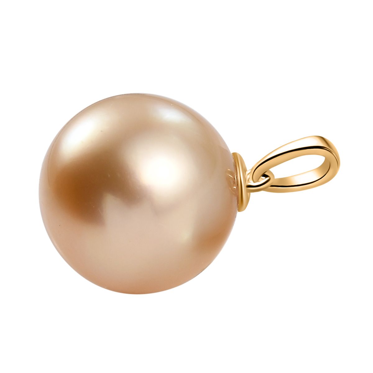 EXTREME SELTEN ILIANA - AAA Goldene Südsee Perle (13-14 mm) Anhänger, 750 Gelb Gold
